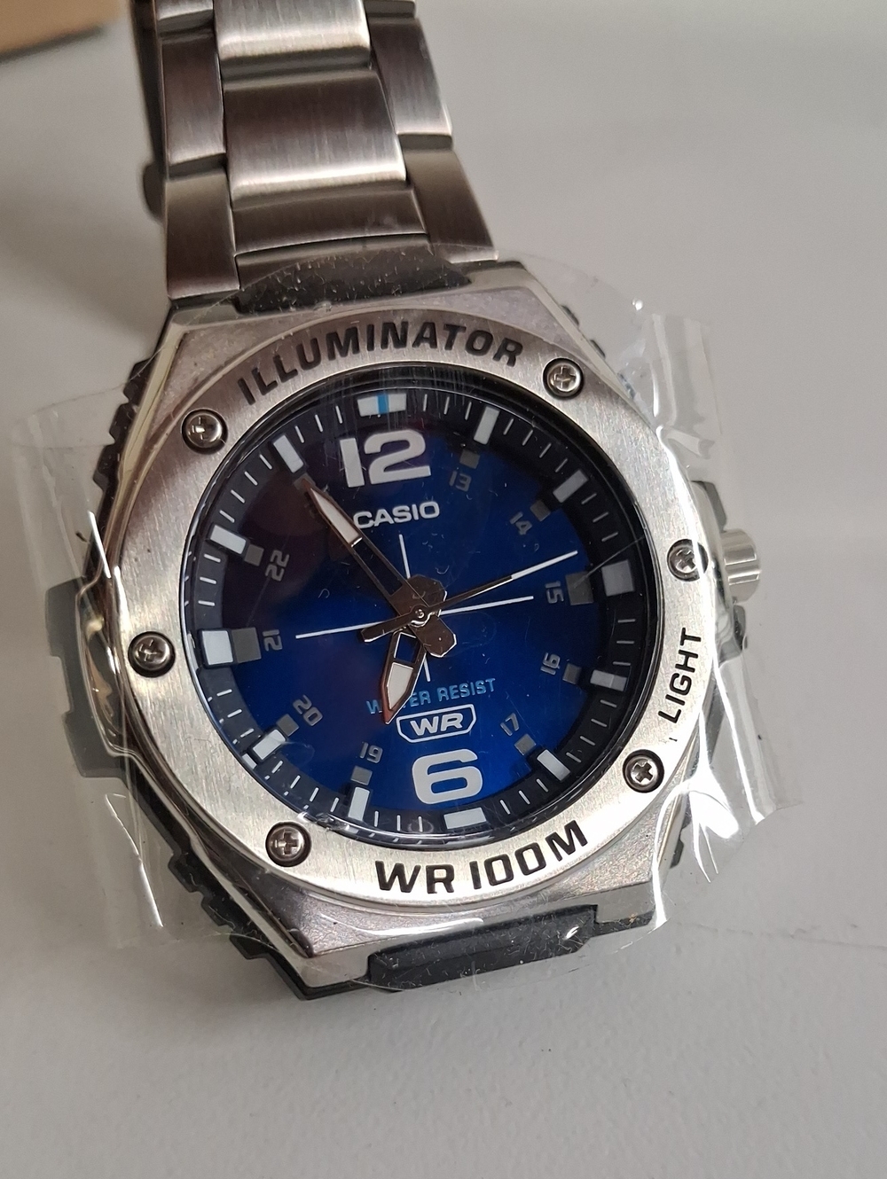 NEW Casio Illuminator Blue Dial Stainless Steel Men's Watch
